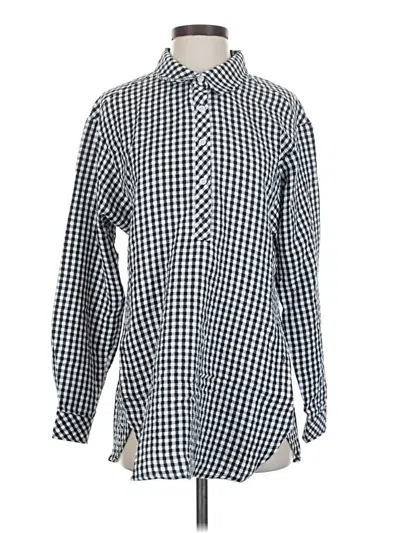 Pre-owned Susan Graver Long Sleeve Blouse In Silver