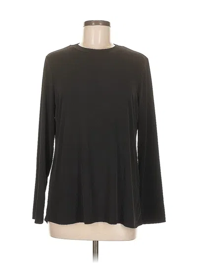 Pre-owned Susan Graver Long Sleeve T-shirt In Black