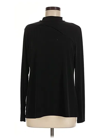 Pre-owned Susan Graver Long Sleeve Top Black Turtleneck Tops