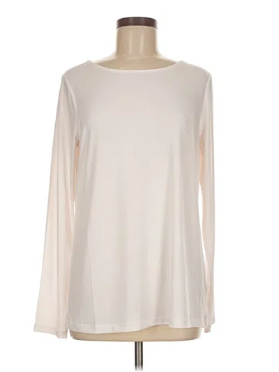 Pre-owned Susan Graver Long Sleeve T-shirt In Ivory