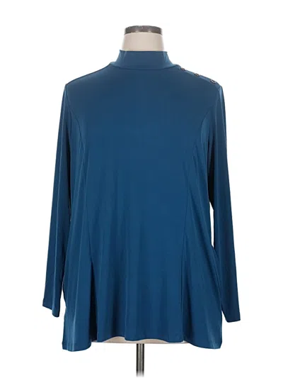 Pre-owned Susan Graver Long Sleeve Turtleneck In Blue