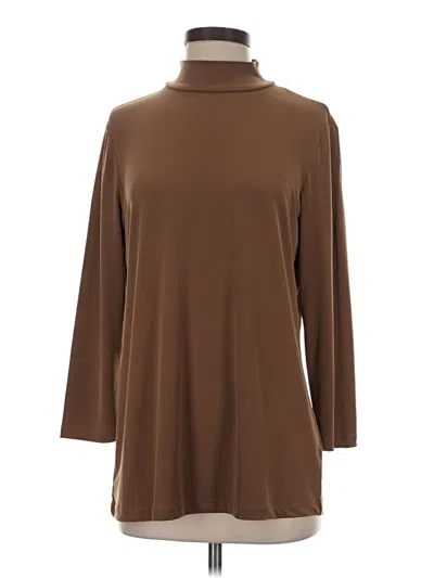 Pre-owned Susan Graver Long Sleeve Turtleneck In Brown