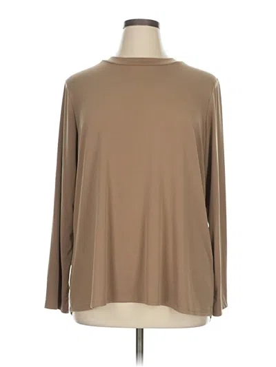 Pre-owned Susan Graver Long Sleeve Turtleneck In Brown