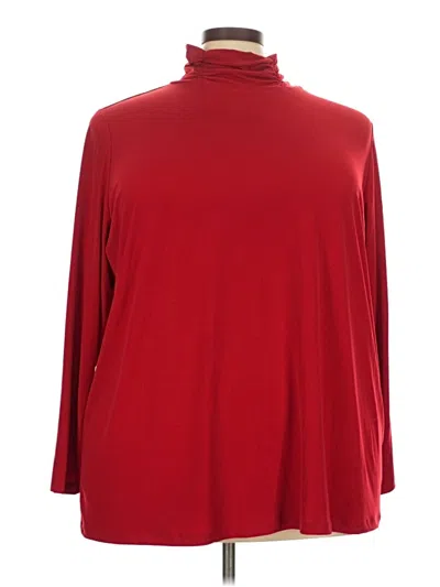 Pre-owned Susan Graver Long Sleeve Turtleneck In Red