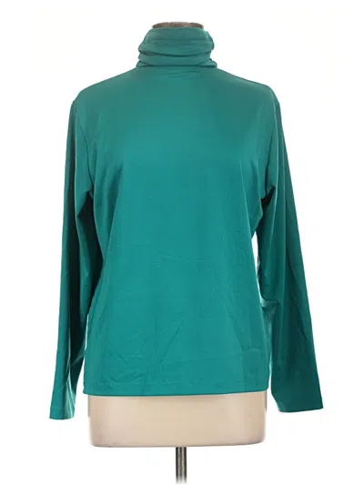 Pre-owned Susan Graver Long Sleeve Turtleneck In Teal