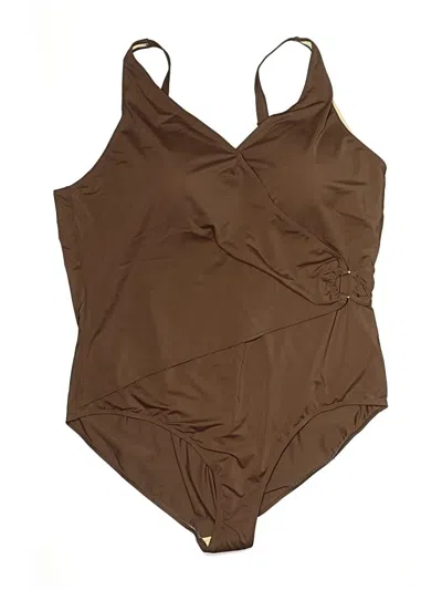 Pre-owned Susan Graver One Piece Swimsuit In Brown