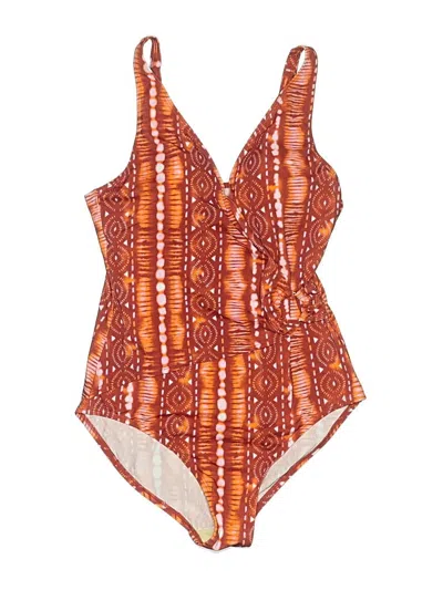 Pre-owned Susan Graver One Piece Swimsuit In Orange