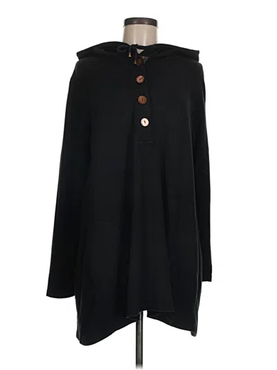 Pre-owned Susan Graver Poncho In Black