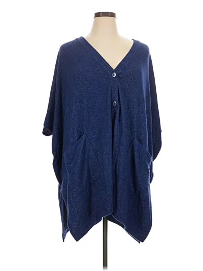 Pre-owned Susan Graver Poncho In Blue