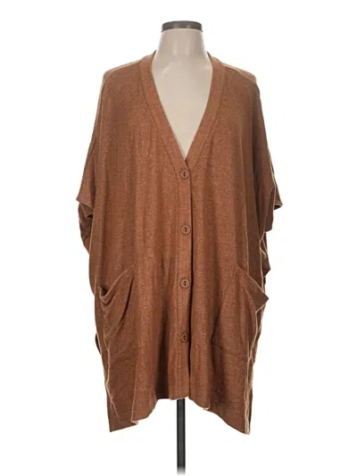 Pre-owned Susan Graver Poncho In Brown