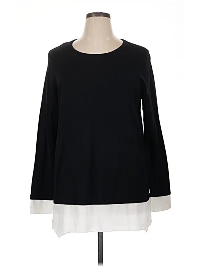 Pre-owned Susan Graver Pullover Sweater In Black