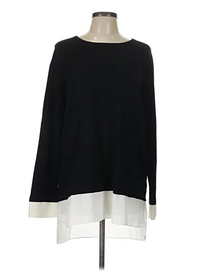 Pre-owned Susan Graver Pullover Sweater In Black