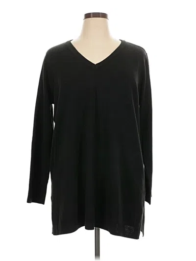 Pre-owned Susan Graver Pullover Sweater In Black