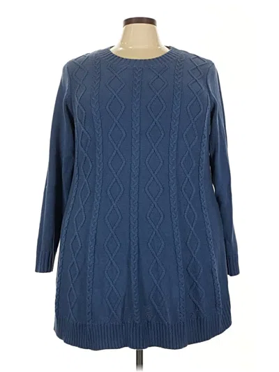 Pre-owned Susan Graver Pullover Sweater In Blue