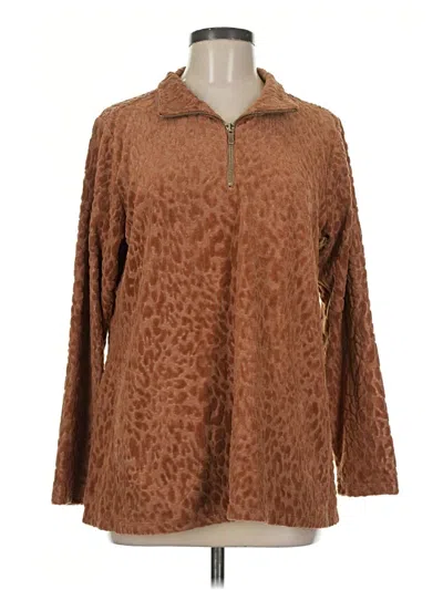 Pre-owned Susan Graver Pullover Sweater In Brown