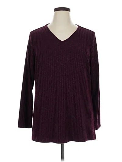 Pre-owned Susan Graver Pullover Sweater In Burgundy