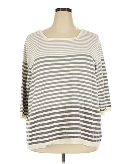Pre-owned Susan Graver Pullover Sweater In Gray