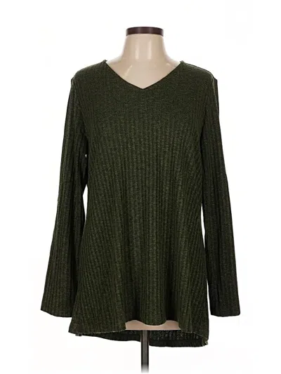 Pre-owned Susan Graver Pullover Sweater In Green