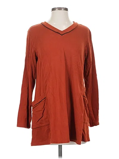 Pre-owned Susan Graver Pullover Sweater In Orange