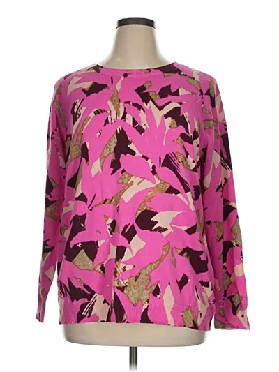 Pre-owned Susan Graver Pullover Sweater In Pink