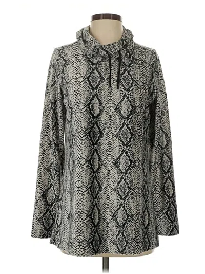 Pre-owned Susan Graver Pullover Sweater In Silver