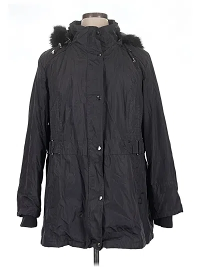 Pre-owned Susan Graver Raincoat In Black