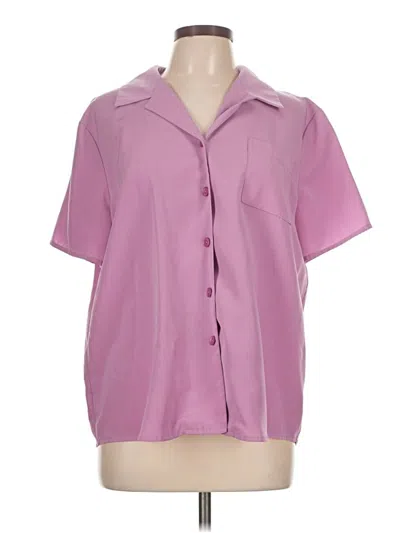 Pre-owned Susan Graver Short Sleeve Blouse In Pink