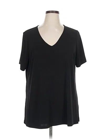 Pre-owned Susan Graver Short Sleeve T-shirt In Black