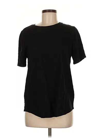 Pre-owned Susan Graver Short Sleeve T-shirt In Black
