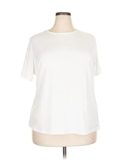 Pre-owned Susan Graver Short Sleeve T-shirt In White