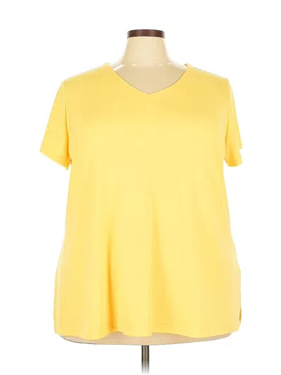 Pre-owned Susan Graver Short Sleeve T-shirt In Yellow