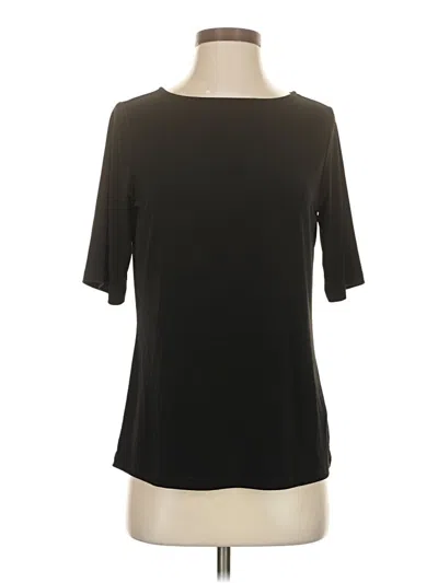 Pre-owned Susan Graver Short Sleeve Top Black Boatneck Tops