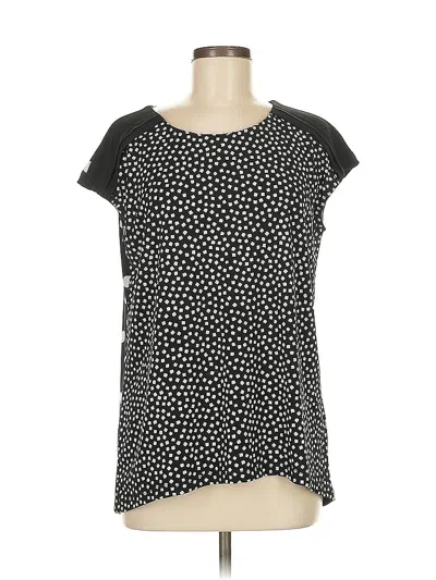 Pre-owned Susan Graver Short Sleeve Top Black Scoop Neck Tops