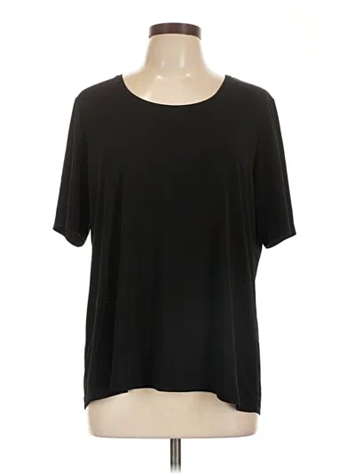 Pre-owned Susan Graver Short Sleeve Top Black Scoop Neck Tops