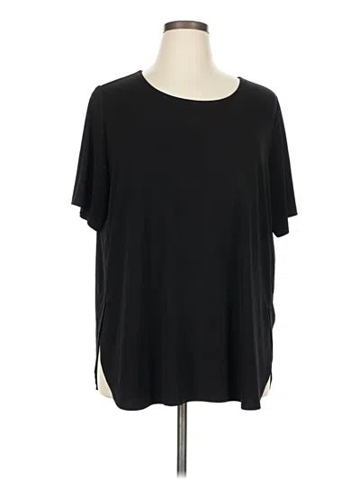 Pre-owned Susan Graver Short Sleeve T-shirt In Black