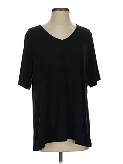 Pre-owned Susan Graver Short Sleeve T-shirt In Black