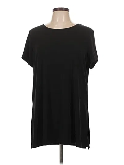 Pre-owned Susan Graver Short Sleeve T-shirt In Black
