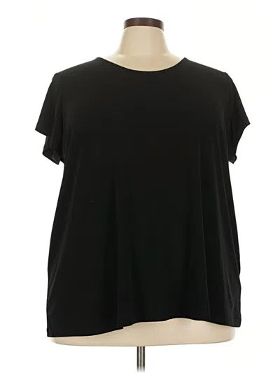 Pre-owned Susan Graver Short Sleeve T-shirt In Black