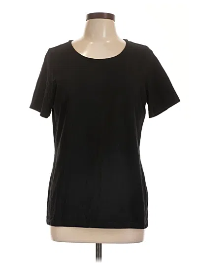Pre-owned Susan Graver Short Sleeve T-shirt In Black