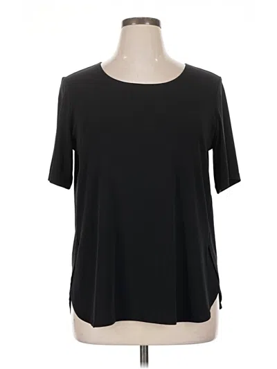 Pre-owned Susan Graver Short Sleeve T-shirt In Black