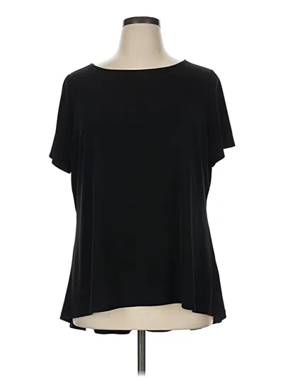 Pre-owned Susan Graver Short Sleeve T-shirt In Black