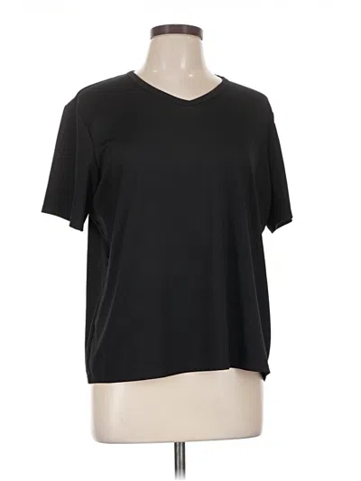 Pre-owned Susan Graver Short Sleeve T-shirt In Black