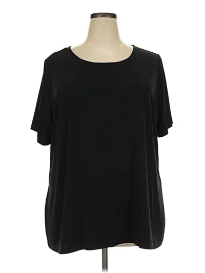 Pre-owned Susan Graver Short Sleeve T-shirt In Black