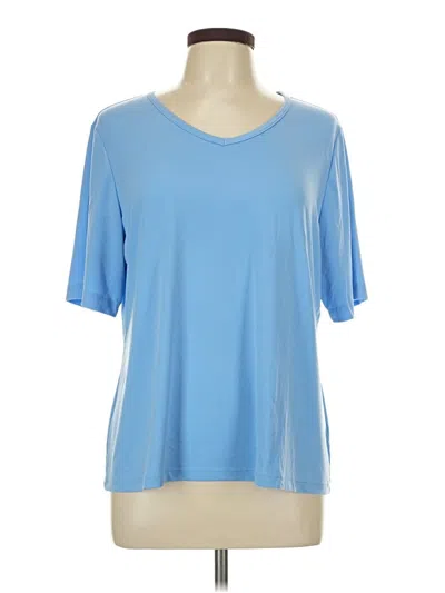 Pre-owned Susan Graver Short Sleeve T-shirt In Blue