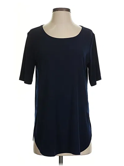 Pre-owned Susan Graver Short Sleeve T-shirt In Blue