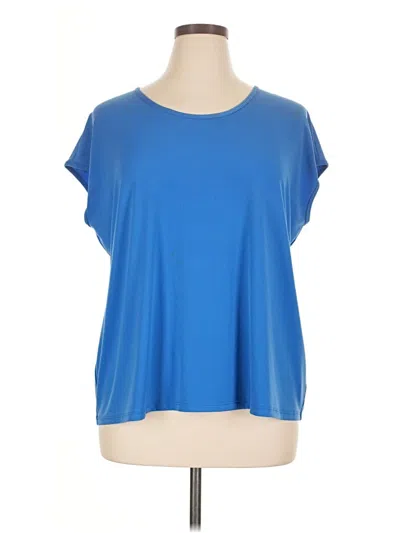 Pre-owned Susan Graver Short Sleeve T-shirt In Blue