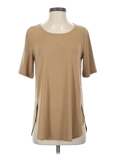 Pre-owned Susan Graver Short Sleeve T-shirt In Brown