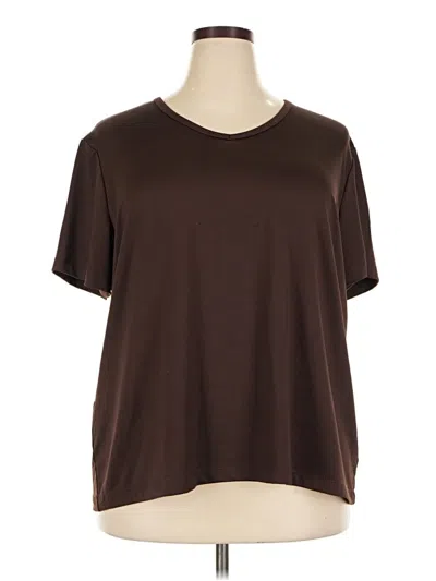 Pre-owned Susan Graver Short Sleeve T-shirt In Brown