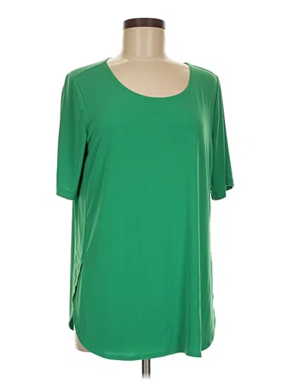 Pre-owned Susan Graver Short Sleeve T-shirt In Green