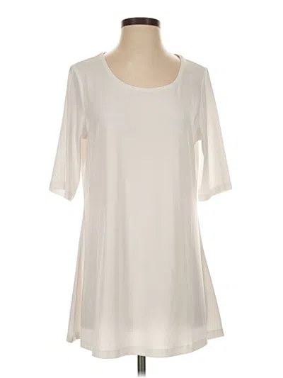Pre-owned Susan Graver Short Sleeve T-shirt In Ivory